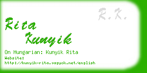 rita kunyik business card